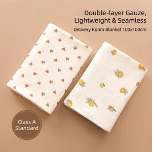 Baby Swaddle Blanket Soft Muslin Cotton Double Layer Gauze Breathable Absorbent Newborn Bath Towel Wrap