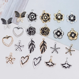 Alloy Rhinestone Enamel Charms Pendants DIY Jewelry Making Accessories Flower Heart Leaf Starfish Butterfly Elegant
