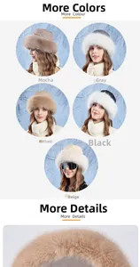 Detailed view of plush faux fur lining and high-quality stitching on winter warm hats