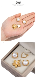 French style gold heart and pearl pendants for DIY necklace and bracelet jewelry making