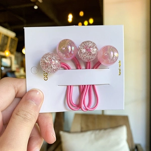 Rosa Haargummis mit Glitzer Magie Perlen, süße Haarschmuck für Mädchen Alltagsstyling.
