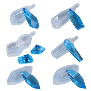 DIY silicone resin jewelry mold set for crystal stone pendants and teardrop shapes
