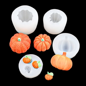 Set de moldes de silicona de calabaza 3D para velas de Halloween y manualidades