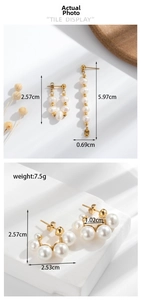 Detailed tile display of French vintage C-shape pearl earrings with micro-inlaid stones