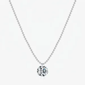 Moissanite Pendant Necklace 925 Sterling Silver Round Brilliant Cut D Color VVS1 Ball Chain Luxury Jewelry For Women