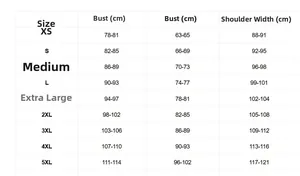Size chart for velvet cowl neck top showing bust and shoulder measurements from XS to 5XL