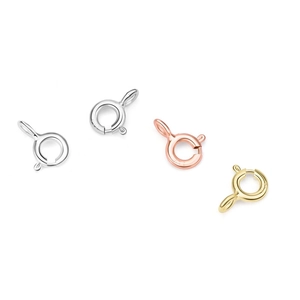 S925 Argento Sterling Tondo Molla Anello Chiusura Connettore Per Fai Da Te Collana Braccialetto Catena Gioielli Making Accessori