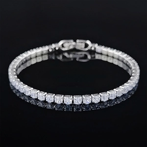 Luxus Kupfer Zirkonia Tennis Armband Versilbert Vollbesetzt Mit Strass Sternenhimmel Elegantes Schmuck Armband Für Damen Party Geschenk
