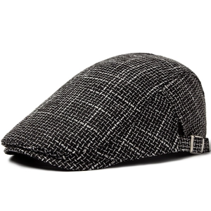 Vintage Newsboy Cap Breathable Cotton Linen Flat Hat British Style Sunshade Adjustable Buckle For Men Women