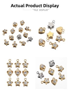 Détails de pendentifs étoile et cœur avec strass pour la création de bijoux DIY