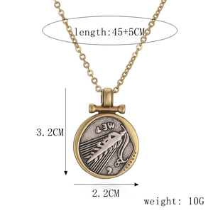 Spécifications de taille pour le collier pendentif pièce romaine vintage dorée