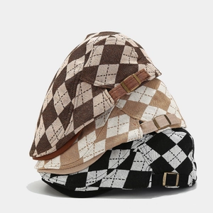 Vintage Argyle Flat Cap British Retro Adjustable Rhombus Newsboy Ivy Hat For Men Women