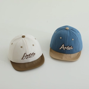 Toddler Angel alphabet baseball caps with soft brim in two-tone color contrast