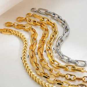 18K gold plated and silver stainless steel Miami Cuban chain bracelets in five styles