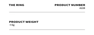 Specifications of vintage stainless steel watch-strap ring model A228 weighing 6g