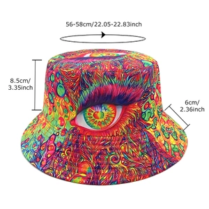 Fischerhut mit psychedelischem Augenmuster und 56-58cm Kopfumfang für Sonnenschutz
