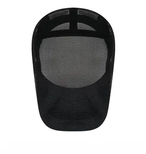 Detail view showing breathable honeycomb mesh fabric and reinforced edge of the black beret