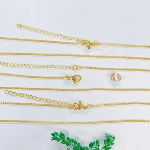 Detailed collection of gold plated copper necklaces including box and O-chains with clasps