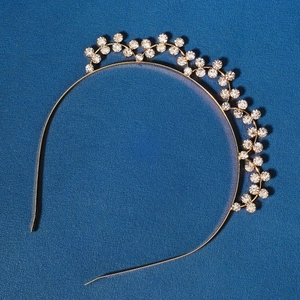 Korean Style Luxury Rhinestone Headband For Women Elegant Alloy Leaf Design Hair Hoop Wedding Daily Accessory