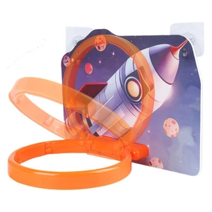 Panier de basket mural pour enfants avec motif fusée et ventouses pour l'intérieur