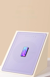 Detail of purple silicone baking mat showing strong anti-slip suction on tilted surface