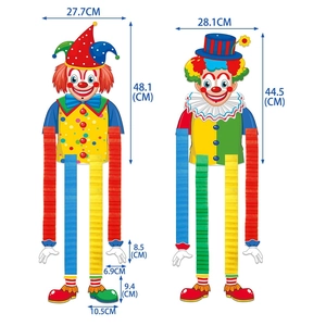 Clown honeycomb hanging decorations with size dimensions for circus theme parties