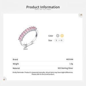 S925 sterling silver oval ring with pink cubic zirconia in a minimalist style