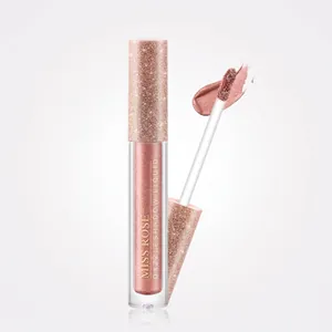 Λαμπερή ροζ χρυσή υγρή σκιά ματιών με απλικατέρ shimmer από την MISS ROSE