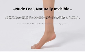 Detail of ultra-thin sheer tights showing natural skin finish and reinforced toe seam
