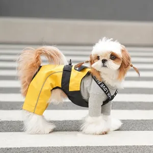 Dog Jumpsuit Waterproof Outdoor Pet Overalls With Reflective Strips Adjustable Windproof Sporty Clothes For Small Medium Dogs