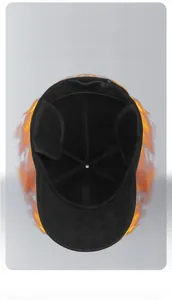 Detail view of the warm fleece lining and ear flaps of a winter baseball cap