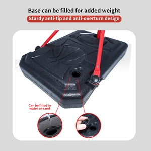 Stable fillable base for kids 4-in-1 basketball hoop with water and sand injection hole