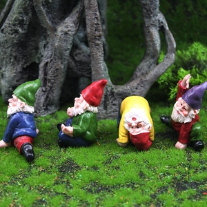 Vierteiliges Set Yoga-Gartenfiguren aus Harz für dekorative Rasen- und Gartengestaltung