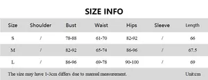 Detailed size chart table for backless halter mini dress showing bust waist and hips measurements