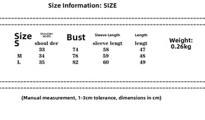 Tableau détaillé des tailles pour ensemble tricoté femme comprenant les mesures S M L