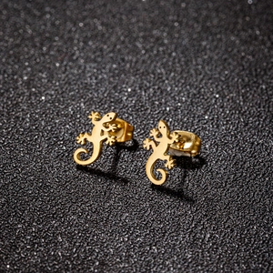 Boucles D'oreilles Gecko Lézard En Acier Inoxydable Punk Design Animal Personnalisé Bijoux Mode Pour Femmes Hommes