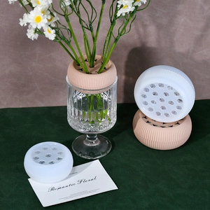 Spiral silicone flower stem holder and floral arranger for bouquet in glass vases
