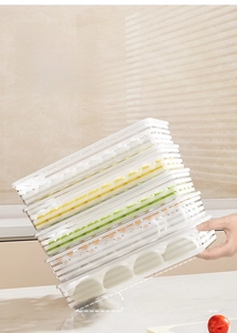 5-layer stackable food container with anti-slip grooves for refrigerator storage
