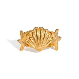 Tableau des tailles détaillé pour bague coquillage et étoile de mer en acier