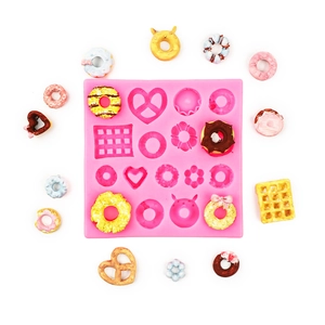 Mini Dessert Silicone Mold For Donuts Waffles And Hearts Baking And Resin Crafting DIY Cake Decoration