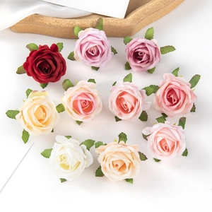 Rosas de seda artificiales en varios colores para manualidades y decoración de bodas