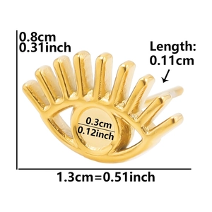 Detailed dimension guide for 304 stainless steel eye-shaped stud earring accessories