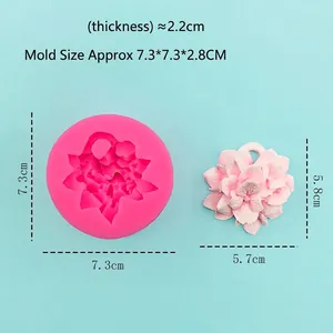 Detailed view of hydrangea silicone mold with 3D flower resin casting dimensions