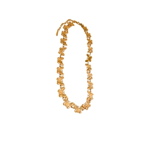 Minimalist gold butterfly link necklace with adjustable chain and lobster clasp