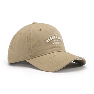 Casquette de baseball kaki vintage avec broderie 3D et visière à effet délavé