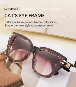 Detailaufnahme der Schildpatt-Katzenaugen-Sonnenbrille mit rosa Verlaufsgläsern im Lifestyle-Stil