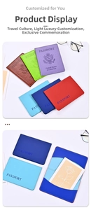 Internal view of PU leather passport holder showing multiple card slots and storage compartments