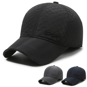Casquette De Baseball Matelassée Hiver Homme Avec Protège-Oreilles Doublure Velours Épaissie Chapeau Lettres Sport