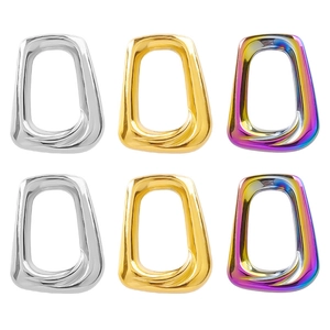 304 Stainless Steel Geometric Hollow Square Trapezoid Pendant DIY Jewelry Accessory Vacuum Plated Minimalist Style