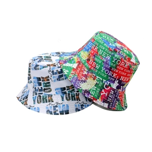 Bucket Hat Polyester Sun Protection Casual Streetwear All Over Print Graphic Pattern Sunshade Headwear For Adults